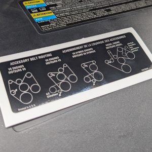 GM Accessory Belt Routing Decal 12575049