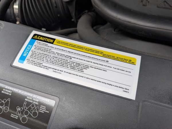 Replacement GM AC Label Decal 15068215