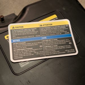 Replacement GM AC Label Decal 15171396